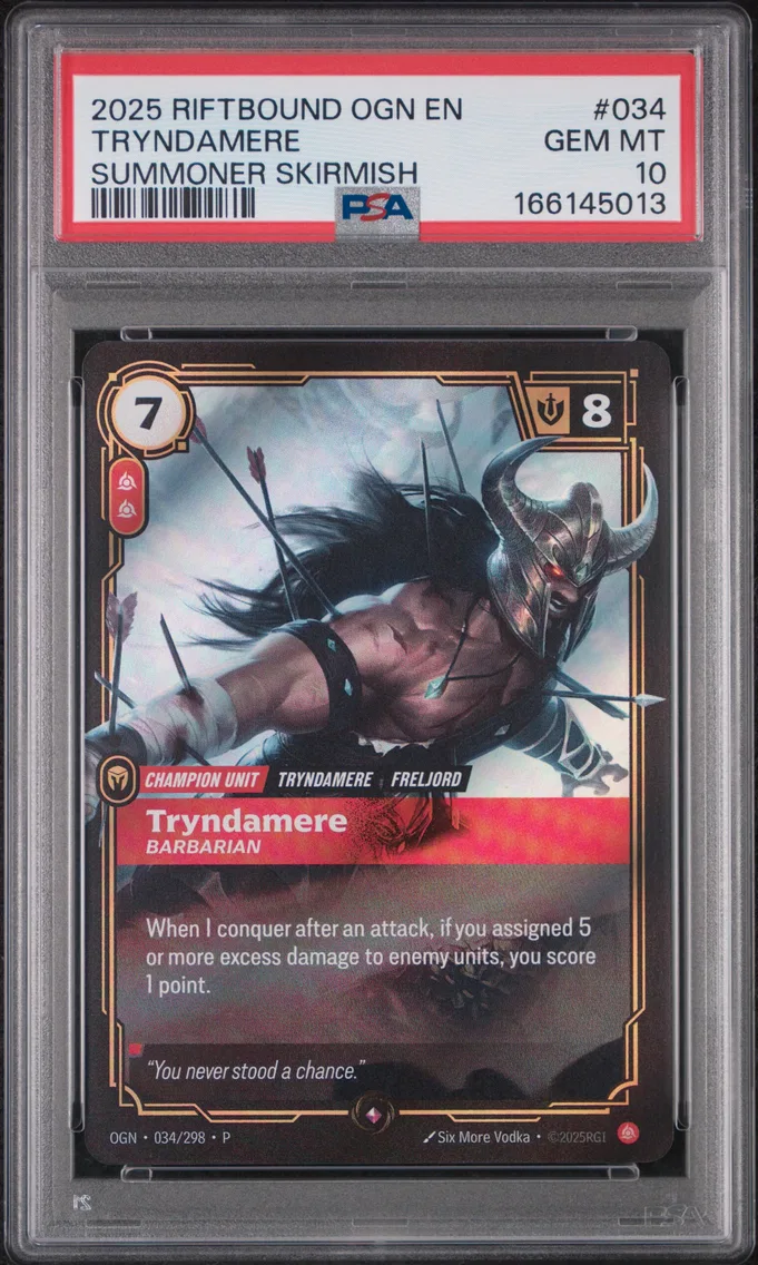 2025 #034 Tryndamere - Barbarian PSA 10 Riftbound: League of Legends Ogn-Origins