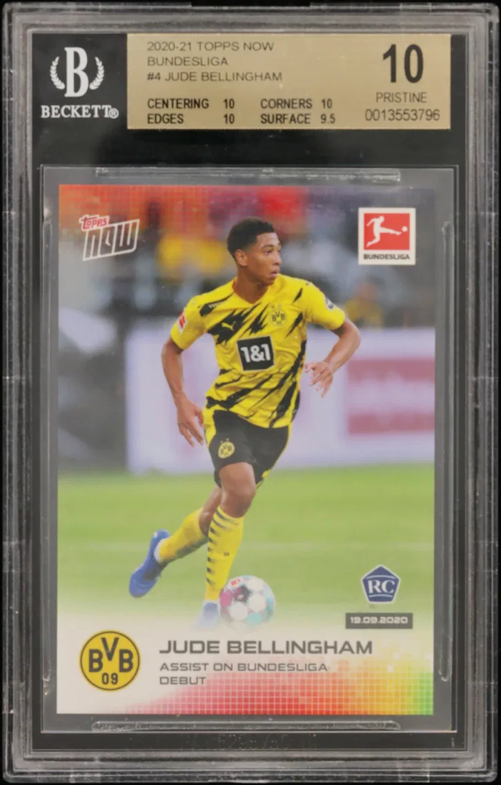 2020 #4 Jude Bellingham/12793* BGS 10 Topps Now Bundesliga