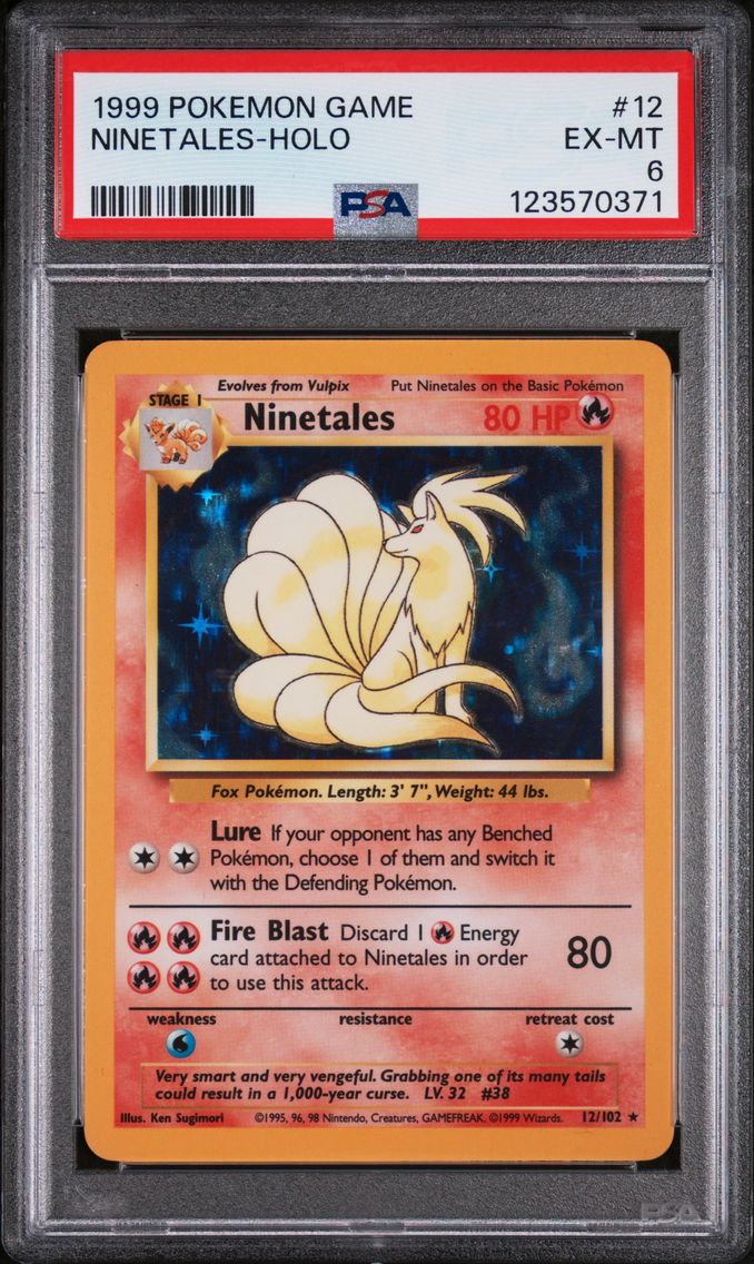 1999 #12 Ninetales-Holo PSA 6 Game Pokemon