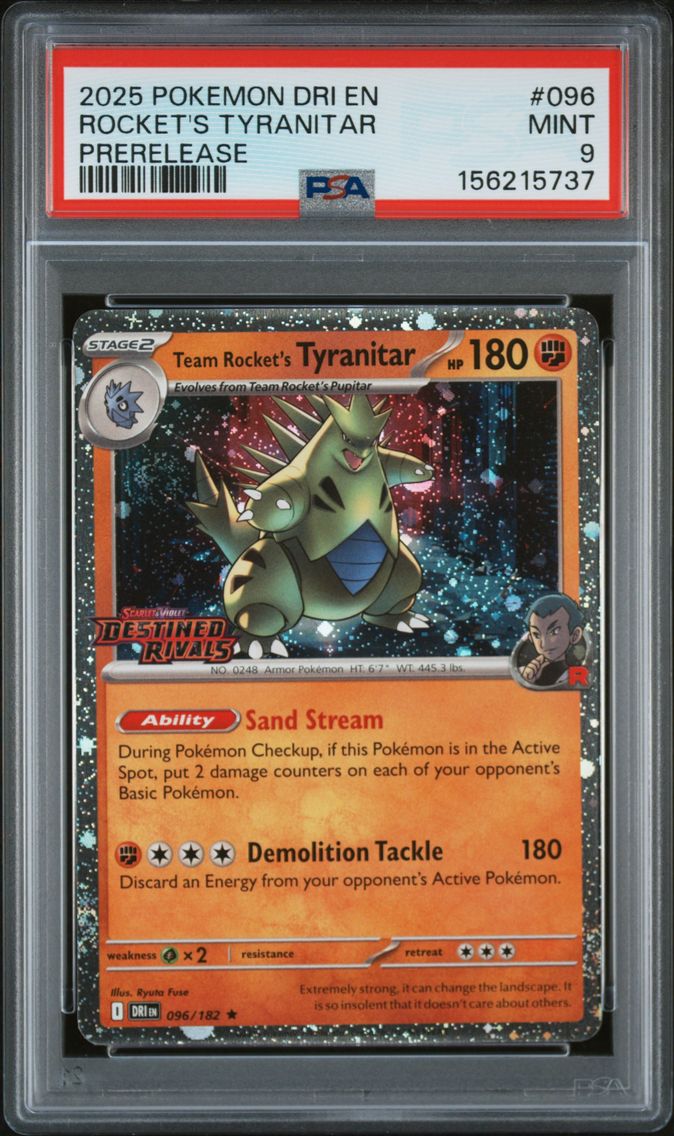 2025 #096 Team Rocket's Tyranitar PSA 9 Dri EN-Destined Rivals