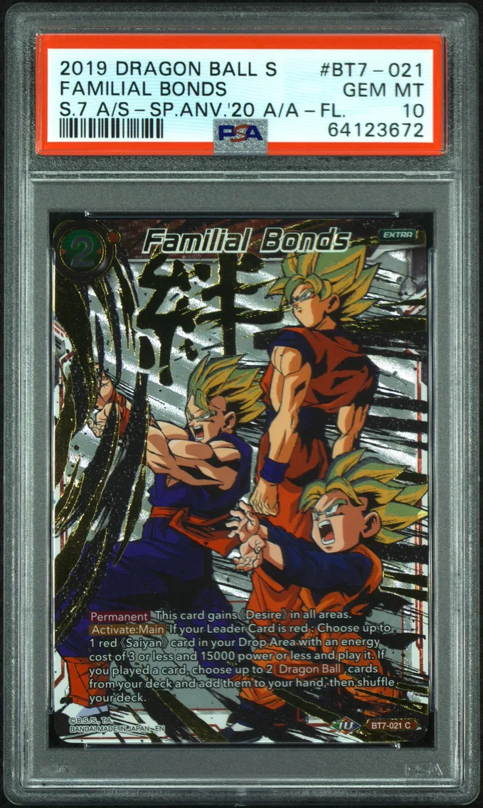 2020 #BT7-021 Familial Bonds PSA 10 Dragon Ball Super Card Game Special Anniversary Box 2020