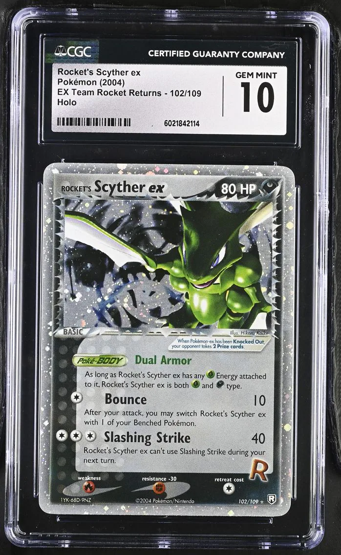 2004 #102 Rocket's Scyther ex CGC 10 EX Team Rocket Returns - English