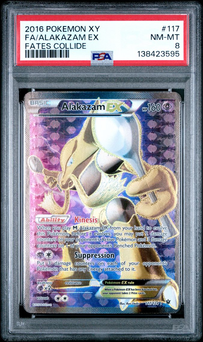 2016 #117 Full Art/Alakazam EX PSA 8 XY Fates Collide Pokemon