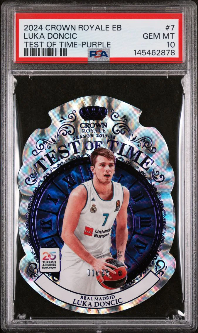 2024 #7 Luka Doncic PSA 10 Panini Crown Royale Turkish Airlines Euroleague Test of Time