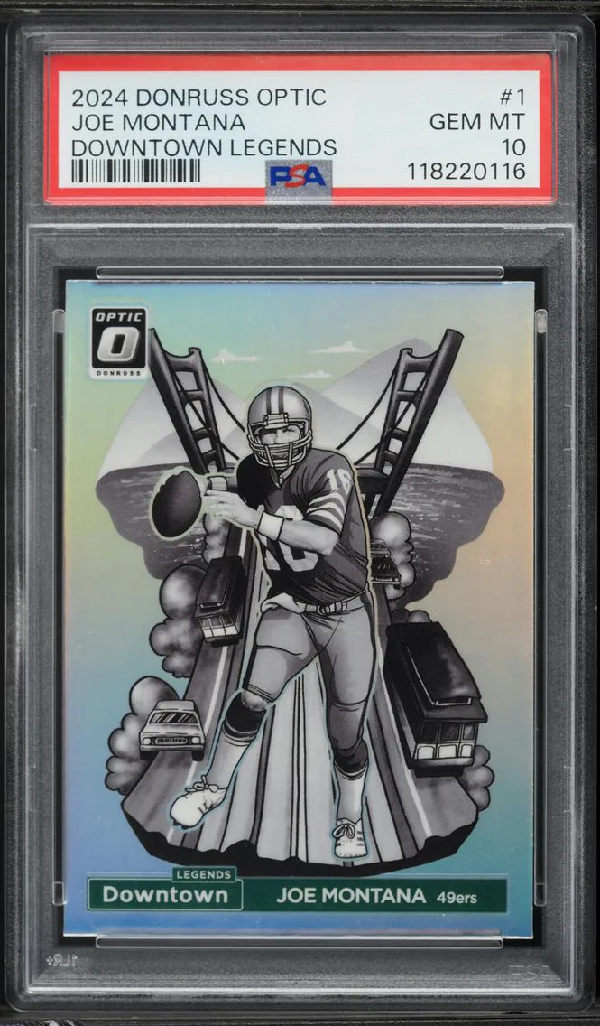 2024 #1 Joe Montana PSA 10 Panini Donruss Optic Downtown Legends Football