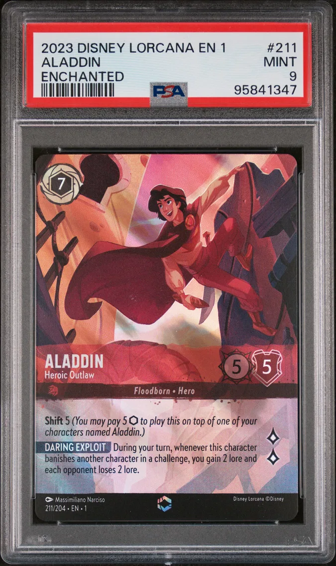 2023 #211 Aladdin - Heroic Outlaw PSA 9 Disney Lorcana EN 1-the First Chapter
