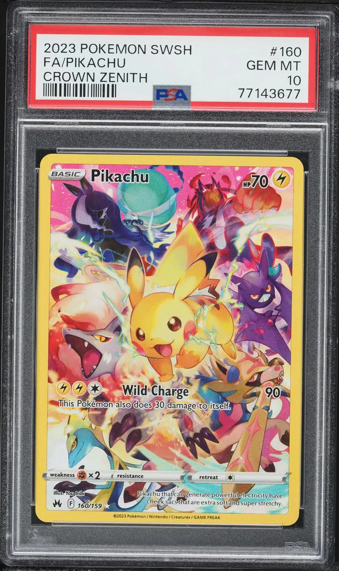 2023 #160 Full Art/Pikachu PSA 10 Sword and Shield Crown Zenith Pokemon
