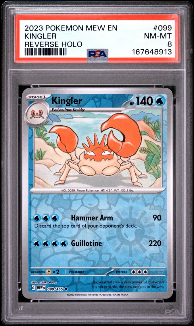 2023 #099 Kingler Reverse Holo PSA 8 Mew EN-151