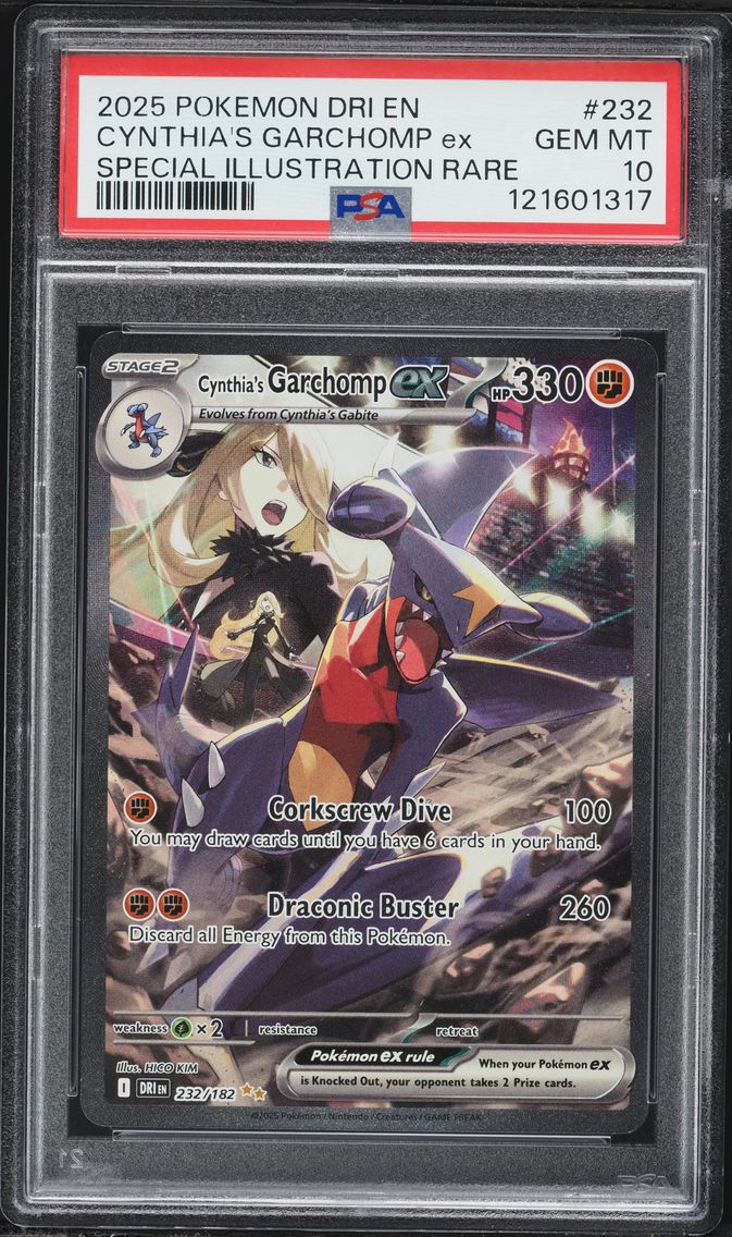 2025 #232 Cynthia's Garchomp EX PSA 10 Dri EN-Destined Rivals Pokemon