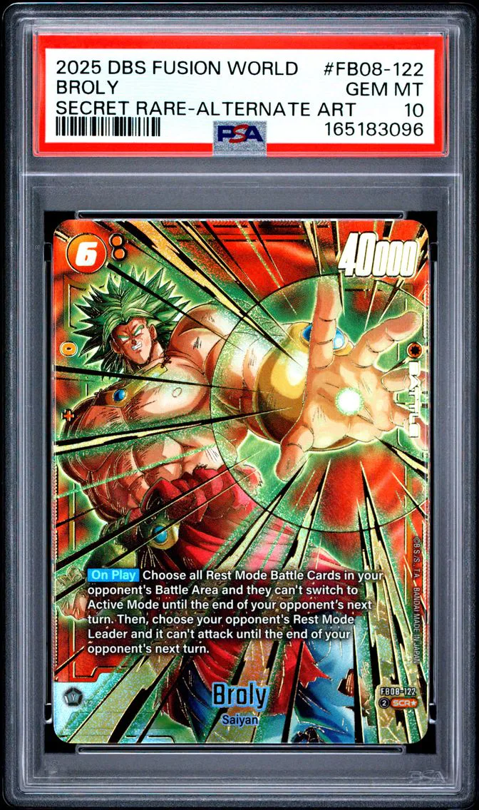 2025 #FB08-122 Broly PSA 10 Dragon Ball Super Card Game Fusion World Saiyan's Pride