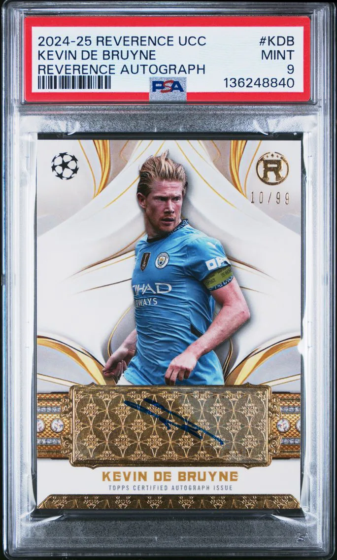 2024 #KDB Kevin de Bruyne PSA 9 Topps Reverence UEFA Club Competitions Reverence Autographs