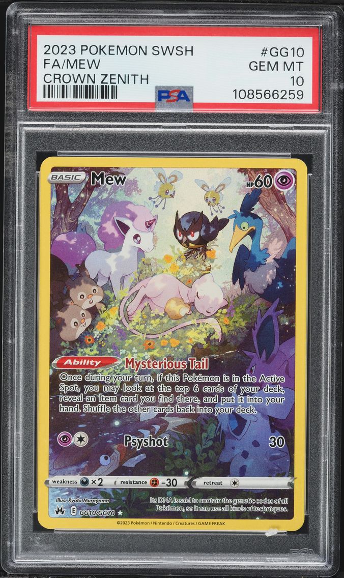 2023 #GG10 Full Art/Mew PSA 10 Sword and Shield Crown Zenith Pokemon