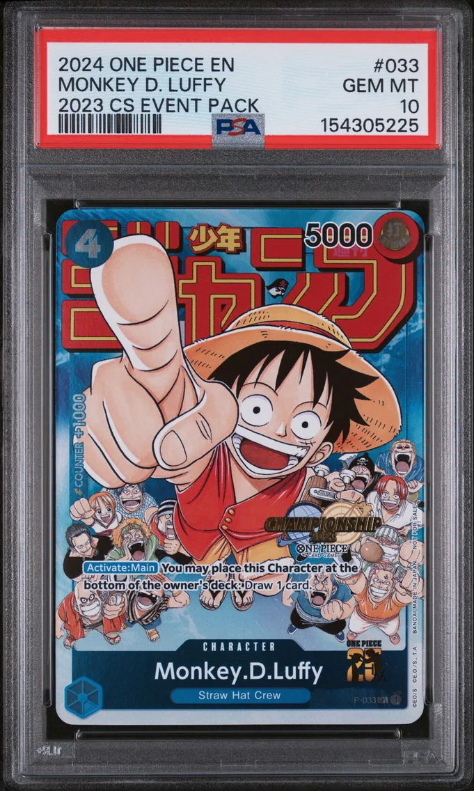 2024 #033 Monkey D. Luffy PSA 10 One Piece Championship 2023 Event Pack