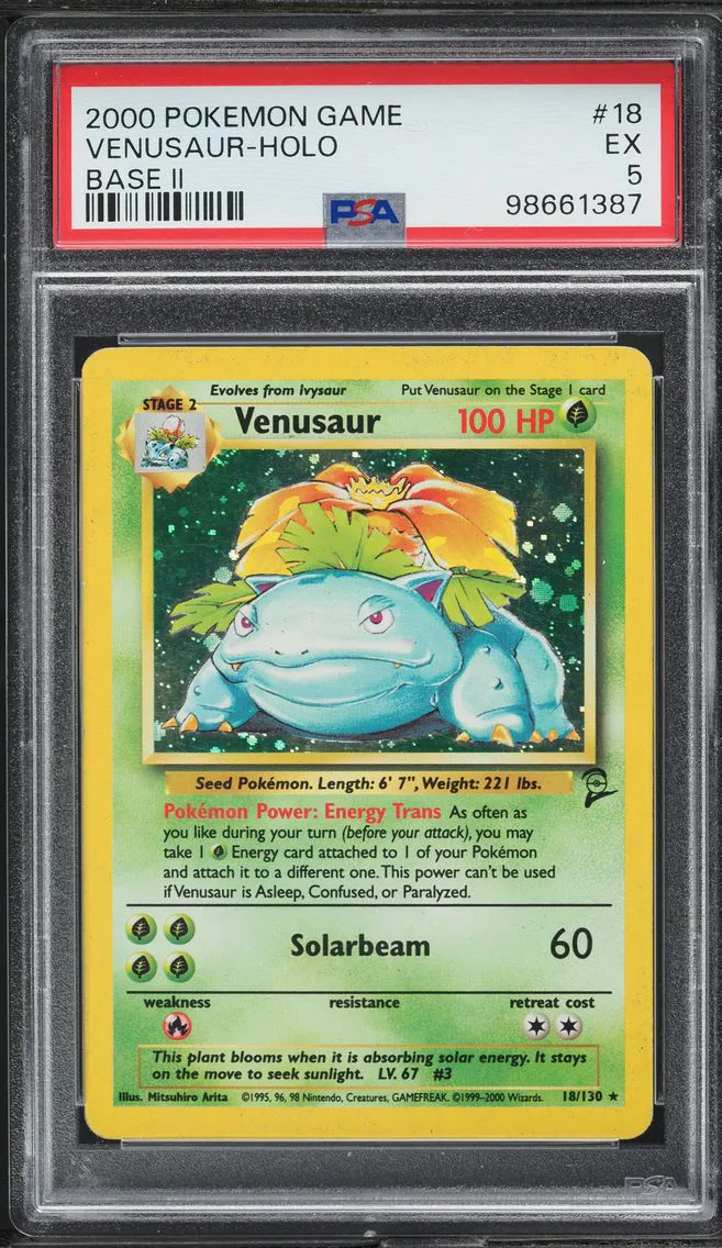 2000 #18 Venusaur-Holo PSA 5 Game Base II Pokemon