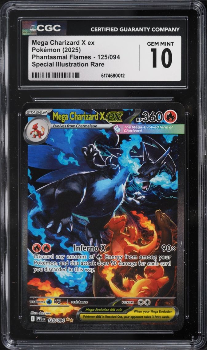 2025 Pokemon Mega Evolution Phantasmal Flames SIR Mega Charizard X ex #125 CGC 10 GEM MINT