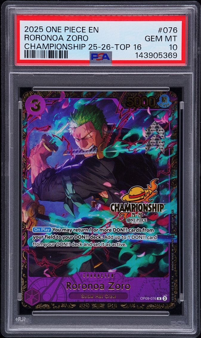 2025 #076 Roronoa Zoro PSA 10 One Piece Promos