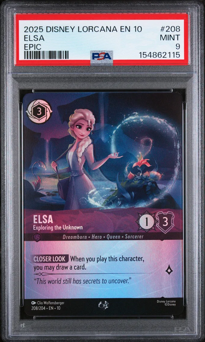 2025 #208 Elsa - Exploring the Unknown PSA 9 Disney Lorcana EN 10-Whispers in the Well