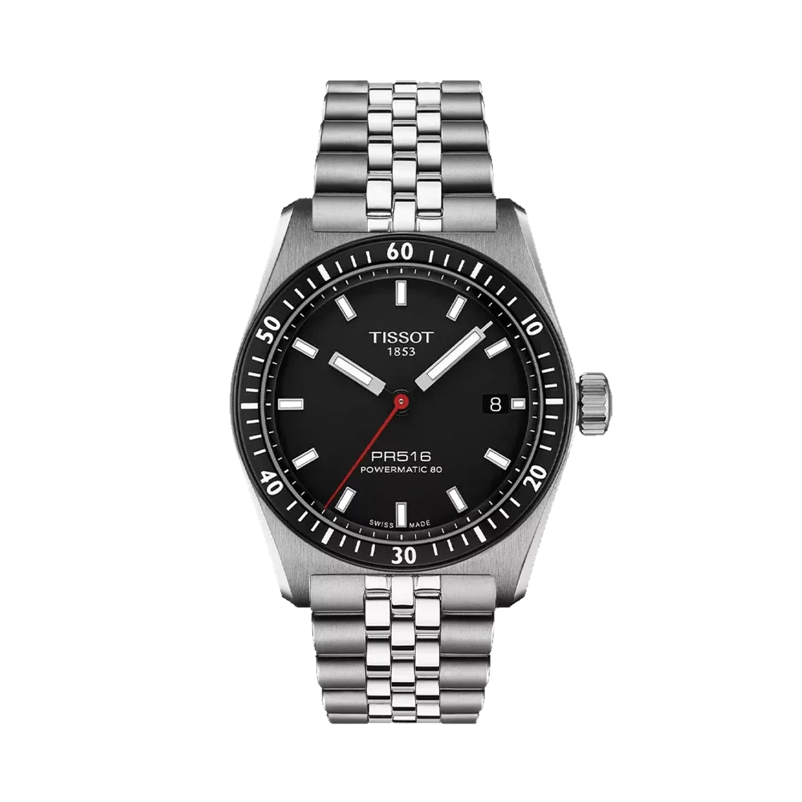 Tissot PR516 Powermatic 80 38mm - Black on Bracelet