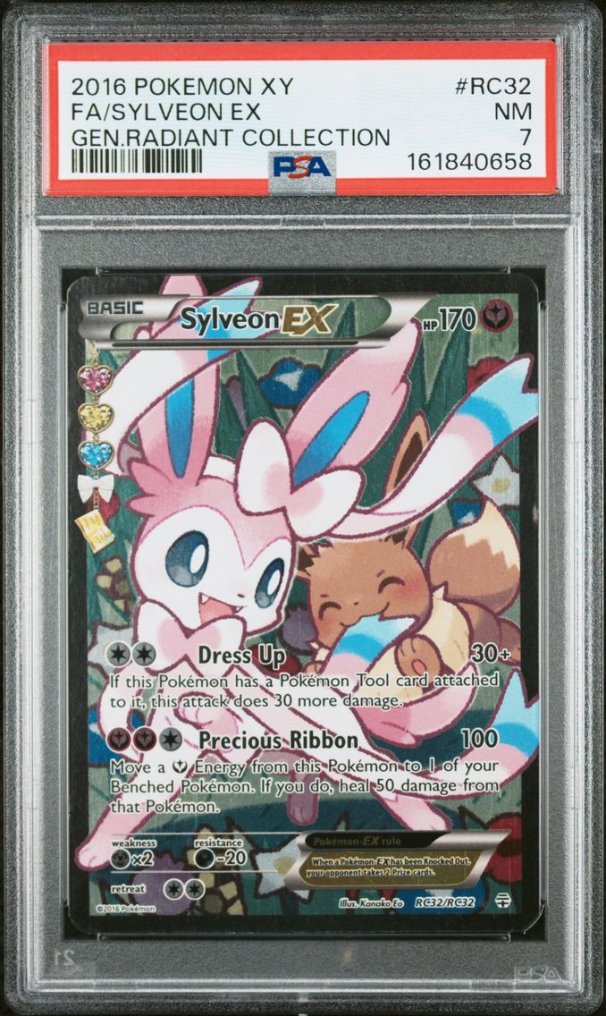 2016 #RC32 Full Art/Sylveon EX PSA 7 XY Generations Radiant Collection