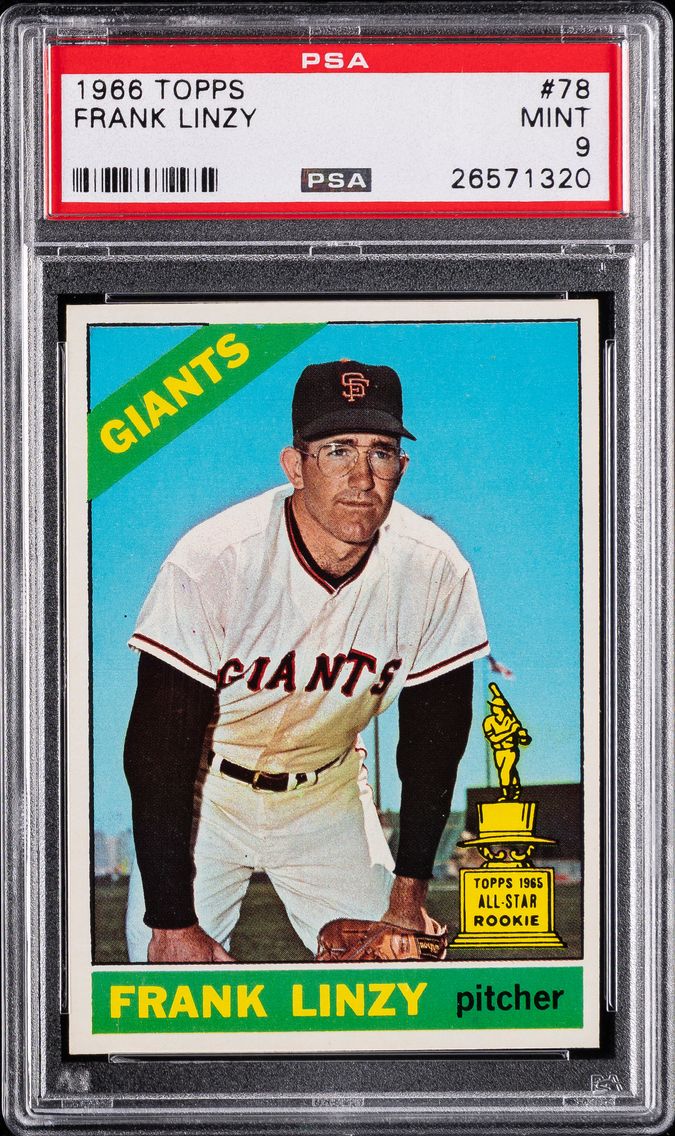 1966 #78 Frank Linzy PSA 9 Topps