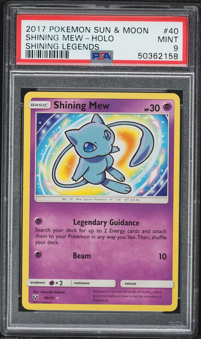 2017 #40 Shining Mew-Holo PSA 9 Sun & Moon Shining Legends Pokemon