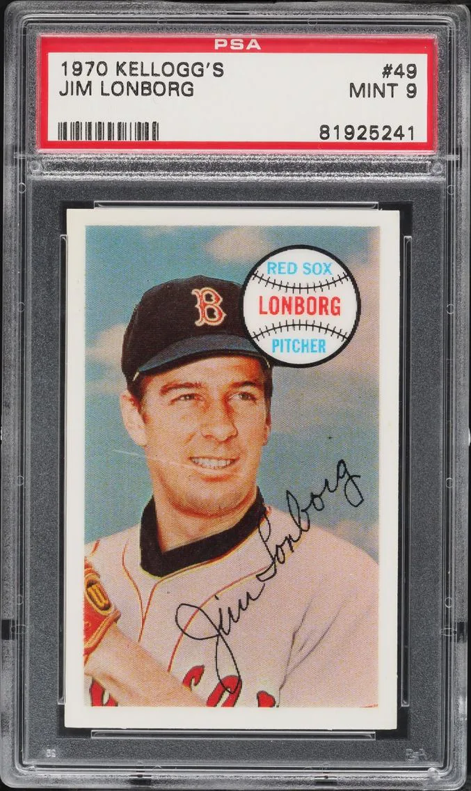 1970 #49 Jim Lonborg PSA 9 Kellogg's
