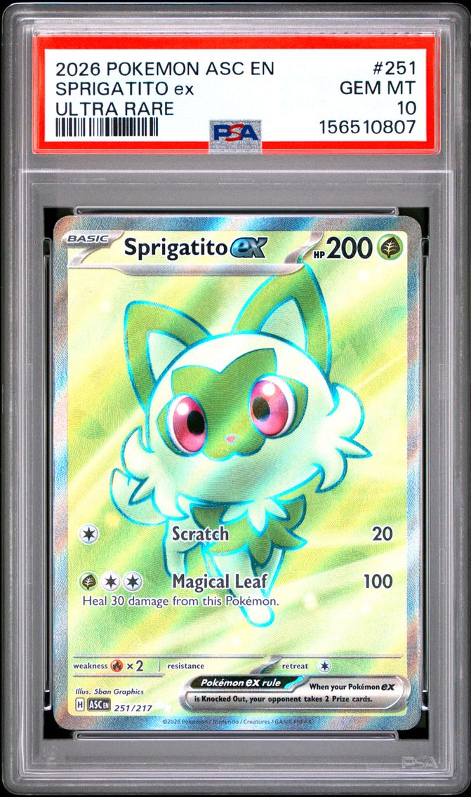 2026 #251 Sprigatito EX PSA 10 Asc EN-Ascended Heroes