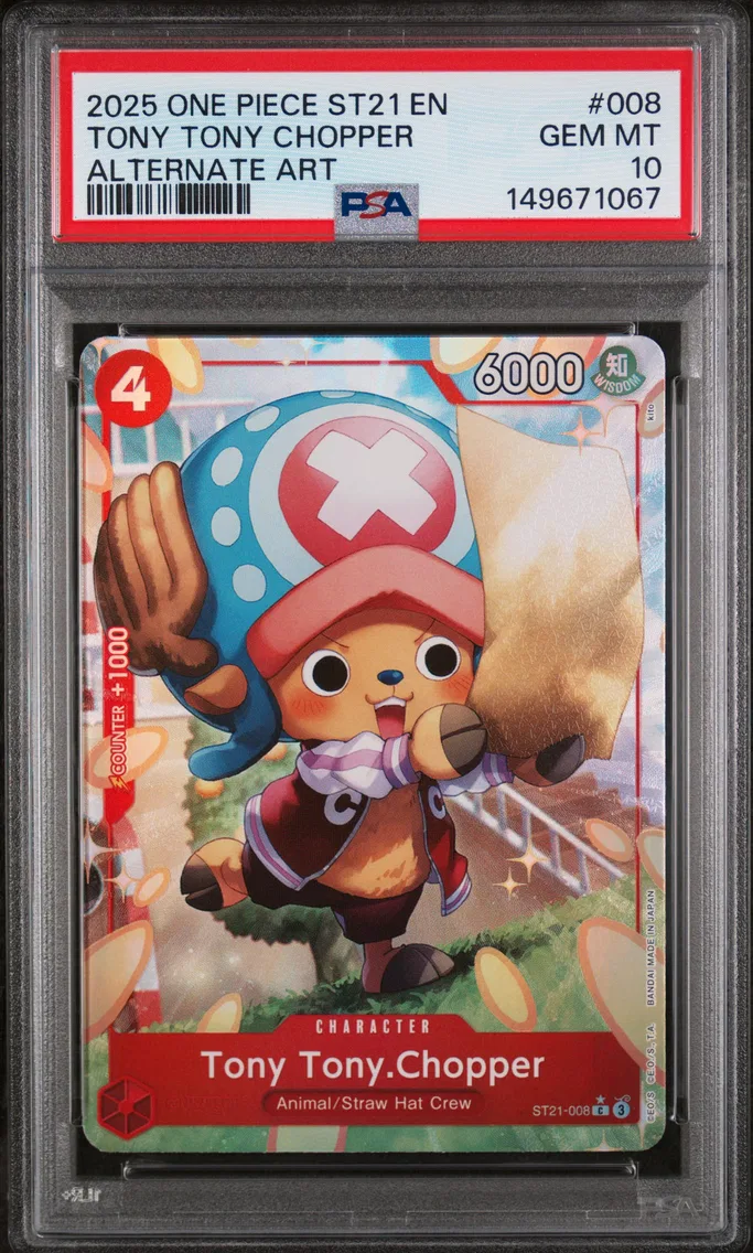 2025 #008 Tony Tony Chopper PSA 10 One Piece Starter Deck ST21-EX Gear 5