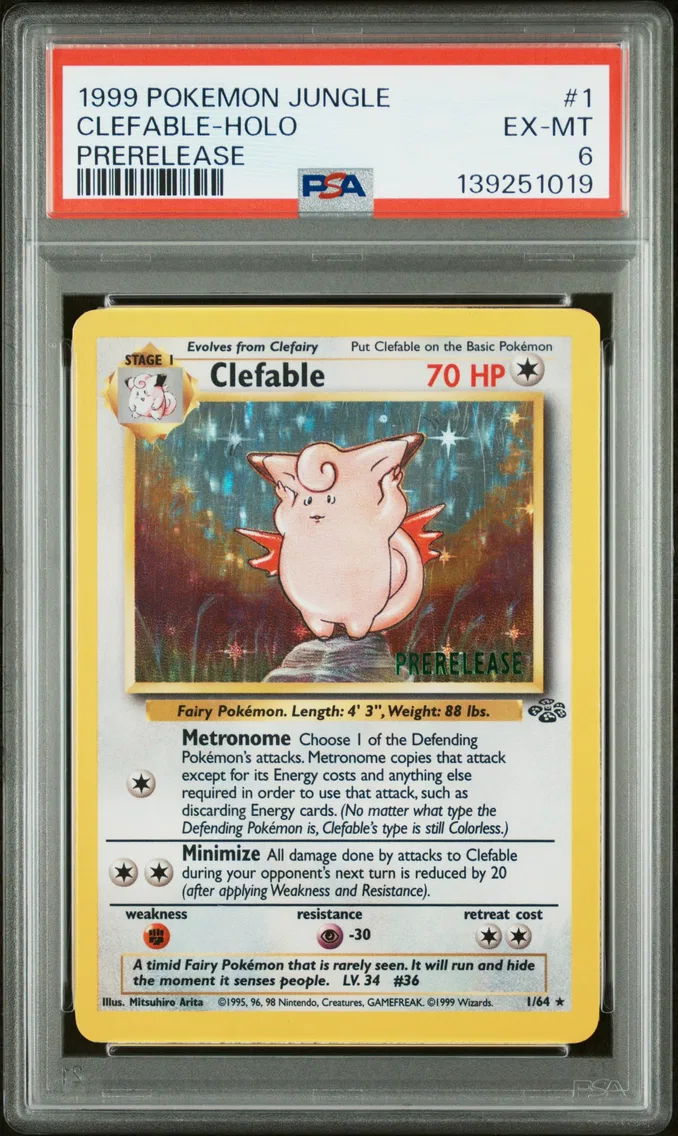 1999 #1 Clefable-Holo PSA 6 Jung