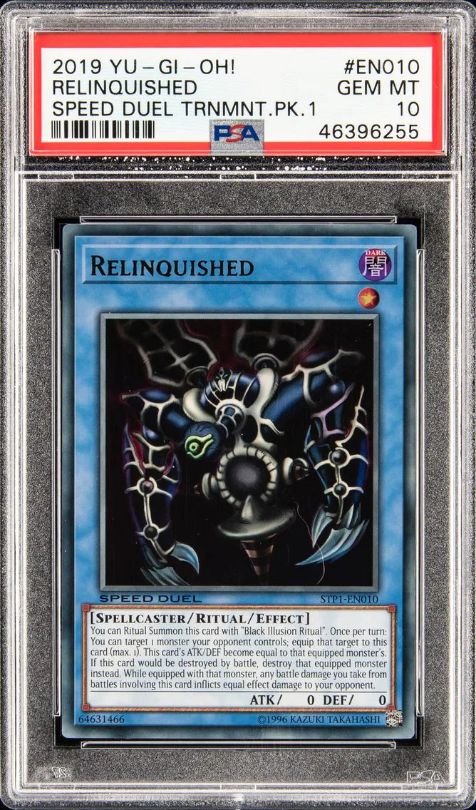 2019 YU-GI-OH! SPEED DUEL TOURNAMENT PACK 1 #EN010 RELINQUISHED ULTRA RARE PSA 10