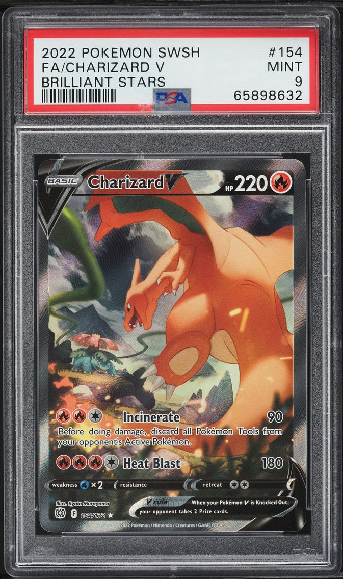 2022 #154 Full Art/Charizard V PSA 9 Sword & Shield Brilliant Stars Pokemon
