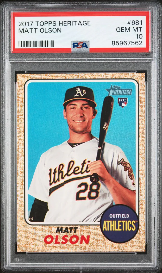 2017 #681 Matt Olson PSA 10 Topps Heritage