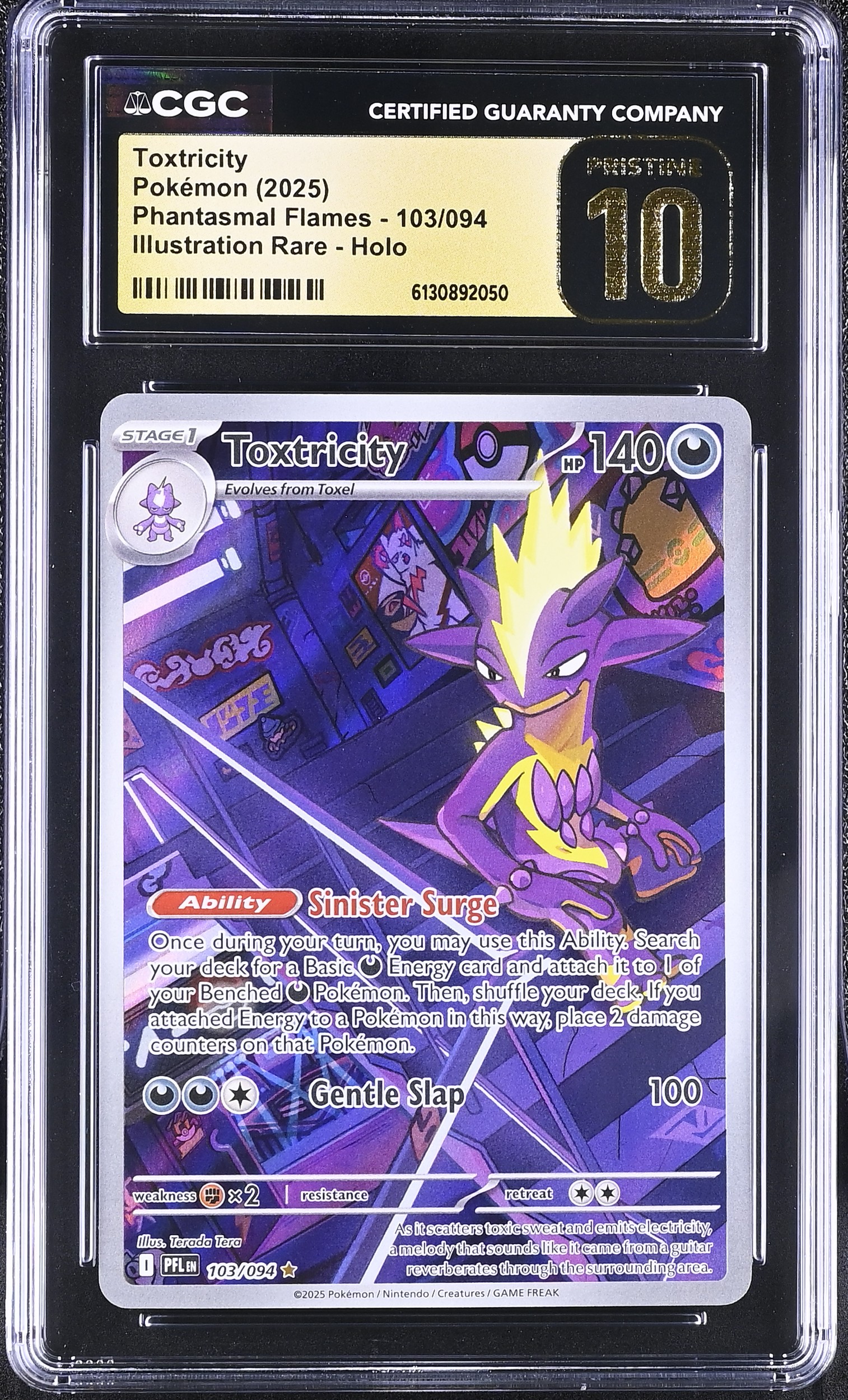 2025 #103 Toxtricity CGC 10 Pristine Phantasmal Flames - Pfl En - English