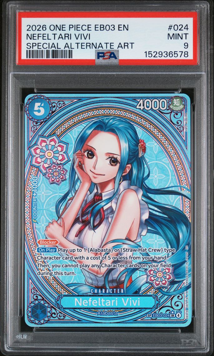 2026 #024 Nefeltari Vivi PSA 9 One Piece EB03-Extra Booster -One Piece Heroines Edition-