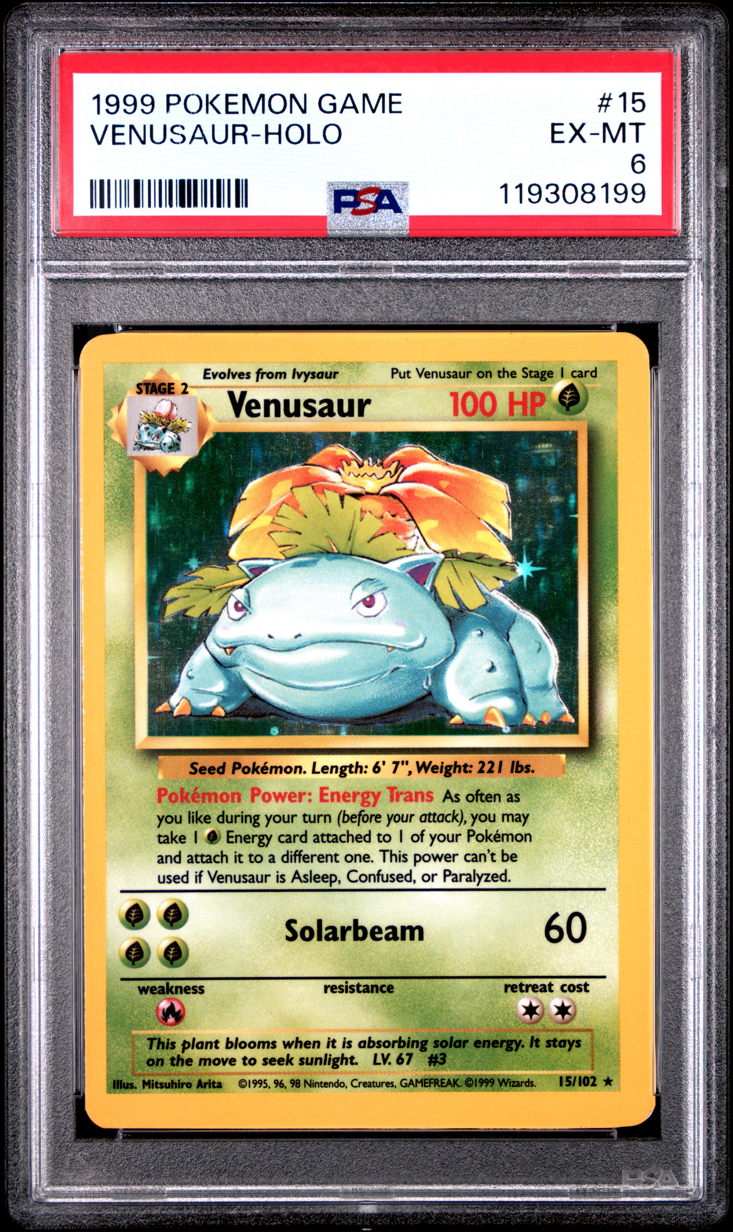 1999 #15 Venusaur-Holo PSA 6 Game