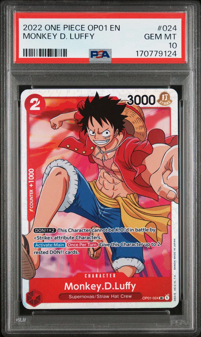 2022 #024 Monkey D. Luffy PSA 10 One Piece OP01-Romance Dawn