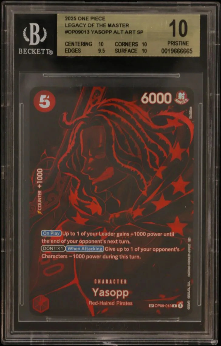 2025 #OP09013 Yasopp ALT ART SP BGS 10 One Piece Card Game Legacy of the Master