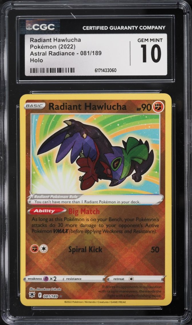 2022 Pokemon Sword & Shield Astral Radiance Radiant Hawlucha #81 CGC 10 GEM MINT