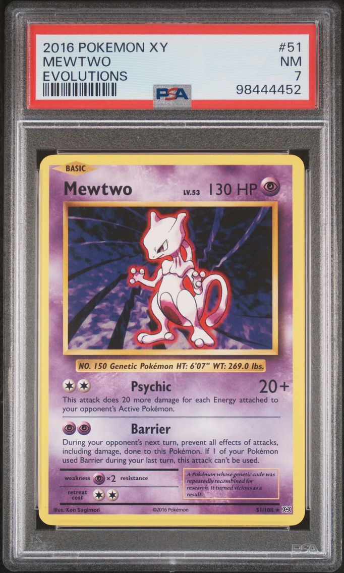 2016 #51 Mewtwo PSA 7 XY Evolutions