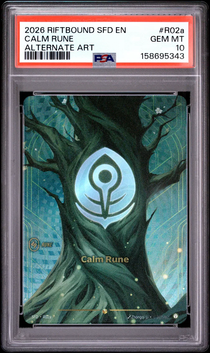 2026 #R02a Calm Rune PSA 10 Riftbound: League of Legends Sfd-Spiritforged