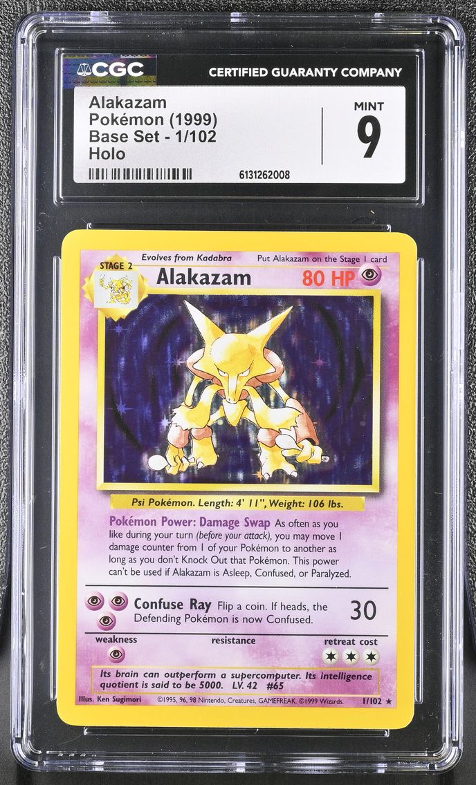 1999 #1 Alakazam CGC 9 Base Set - Unlimited - English
