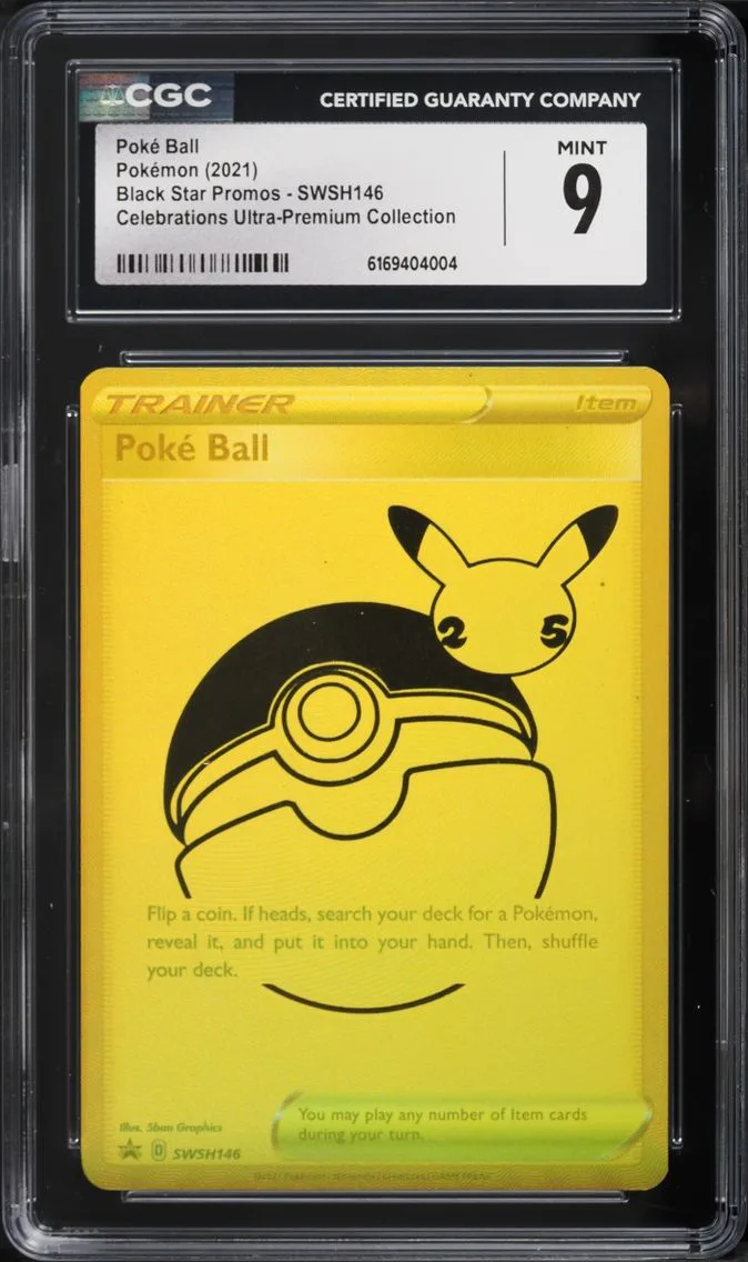 2021 Pokemon Sword & Shield Promo Celebrations UPC Full Art Poke Ball #146 CGC 9 MINT