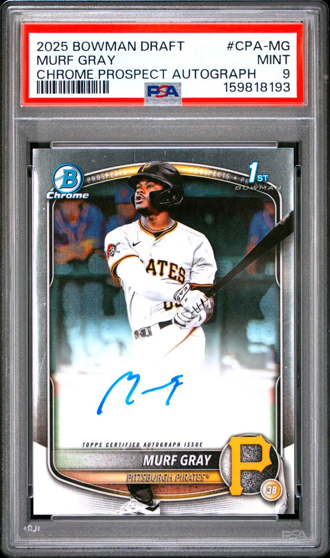2025 #CPA-MG Murf Gray PSA 9 Bowman Draft Chrome Prospect Autographs