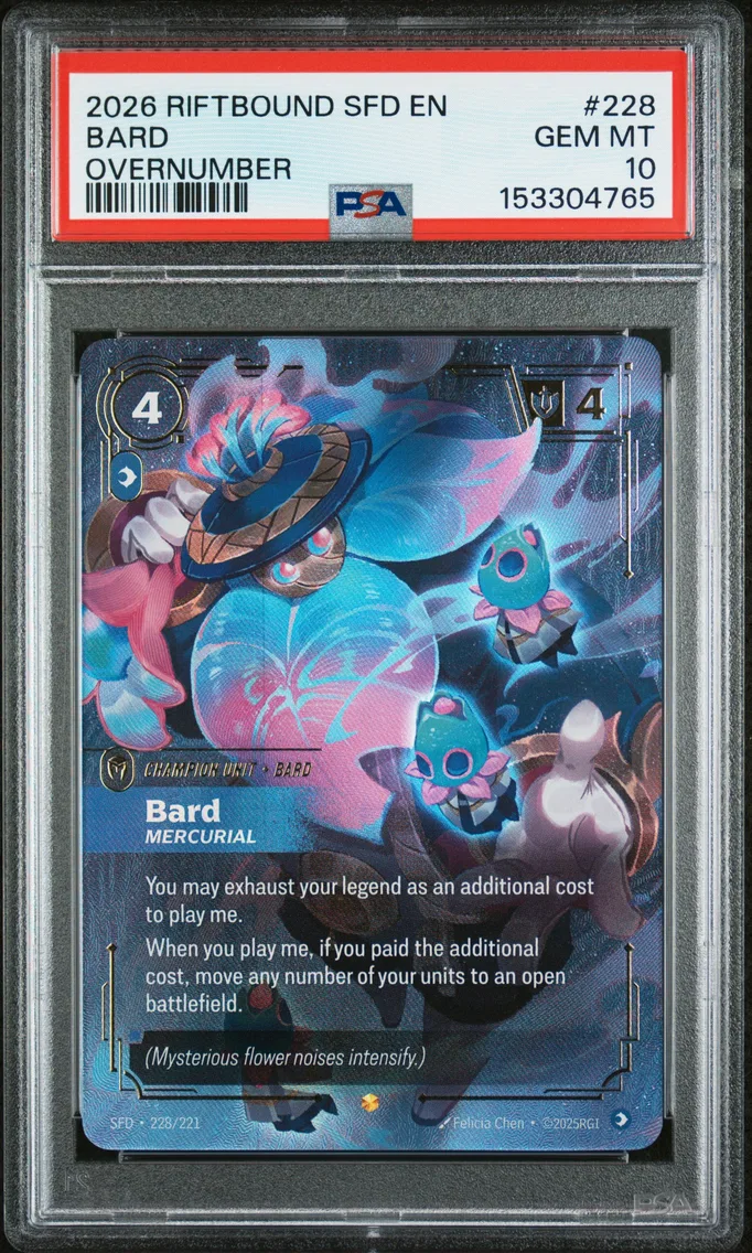 2026 #228 Bard - Mercurial PSA 10 Riftbound: League of Legends Sfd-Spiritforged
