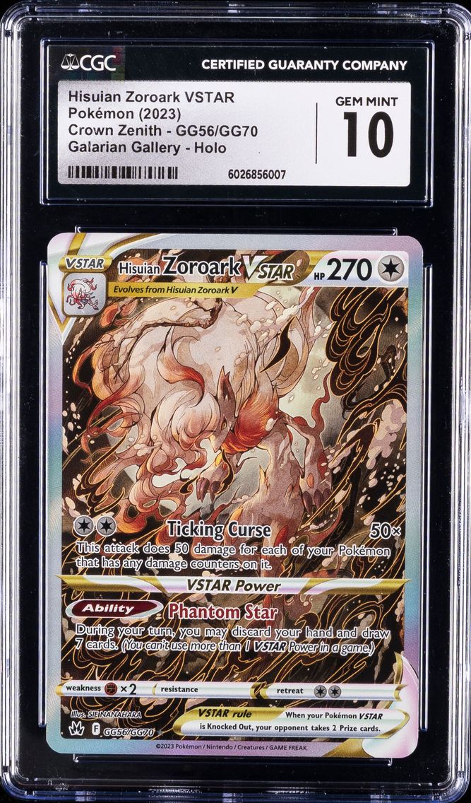 2023 #GG56 Full Art/Hisuian Zoroark Vstar CGC 10 Sword and Shield Crown Zenith Pokemon
