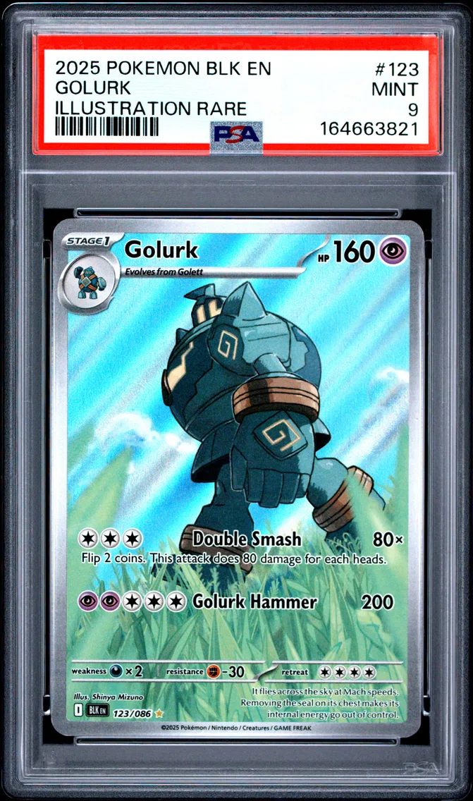 2025 #123 Golurk PSA 9 Blk EN-Black Bolt