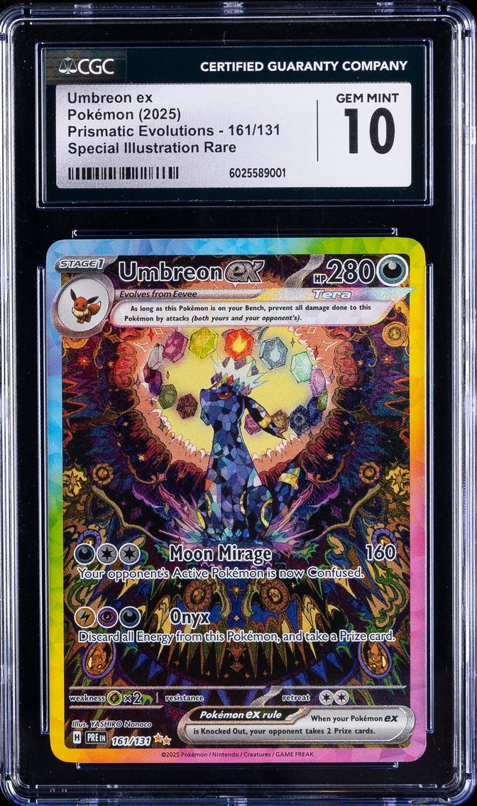 2025 #161 Umbreon ex SIR CGC 10 Scarlet and Violet Prismatic Evolutions Pokemon
