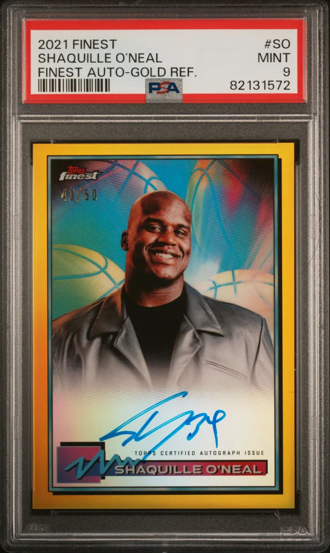 2021 #SO Shaquille O’Neal PSA 9 Topps Finest Finest Autographs