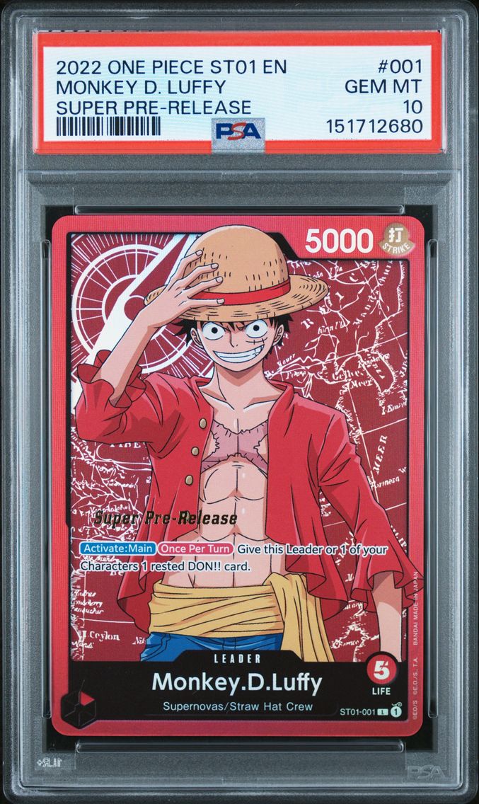 2022 #001 Monkey D. Luffy PSA 10 One Piece Starter Deck ST01-Straw Hat Crew