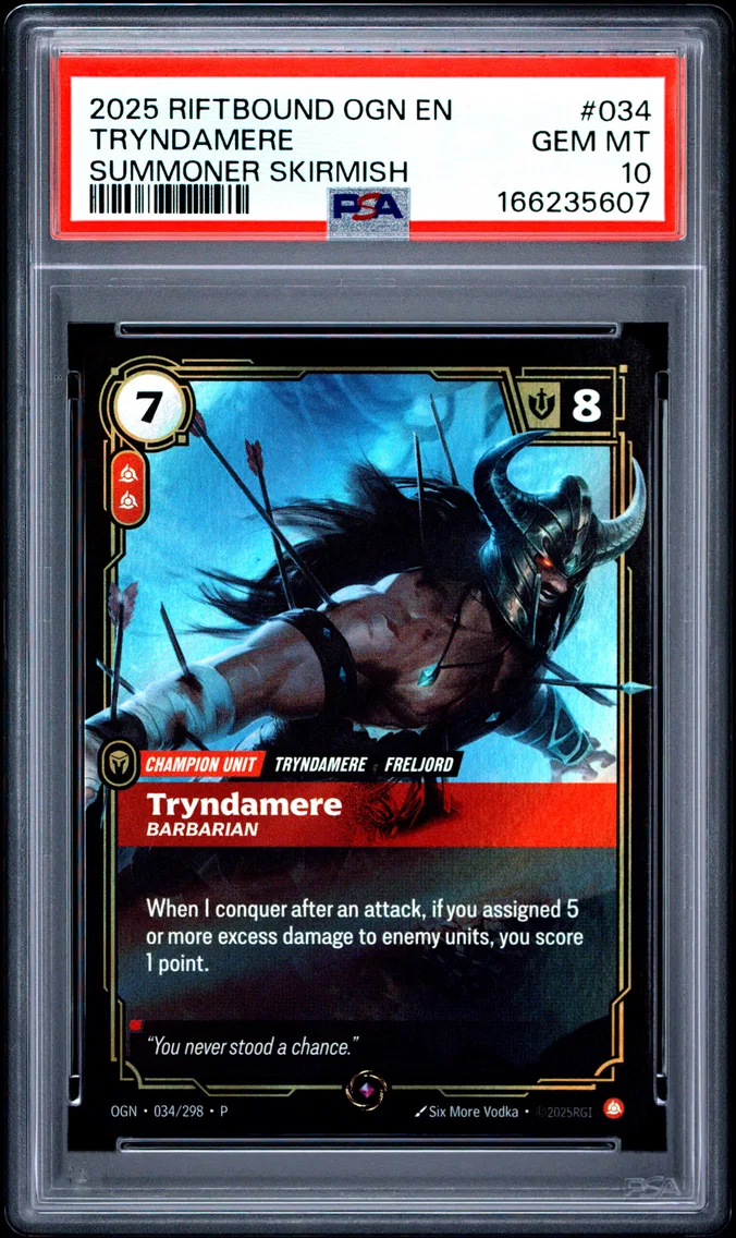 2025 #034 Tryndamere - Barbarian PSA 10 Riftbound: League of Legends Ogn-Origins